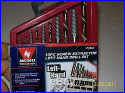 10pc. SCREW EXTRACTOR / EASY OUT & LEFT HAND COBALT DRILL BIT SET NEIKO TOOLS USA