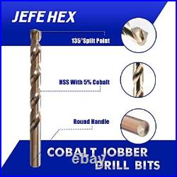 115PCS M35 HSS Twist Jobber Length Cobalt Drill Bit Set 1/16-1/2, A 115pcs