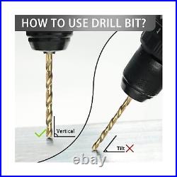 115Pcs Cobalt Drill Bits Set, M35 High Speed Steel, 135 Degree Tip, Twist Job