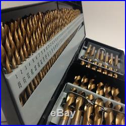 115 PC Industrial Drill Bit Cobalt Letter Numbered Set with Steel Case