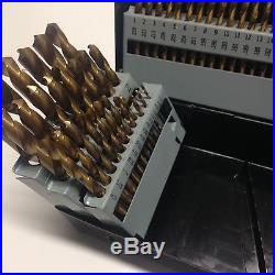 115 PC Industrial Drill Bit Cobalt Letter Numbered Set with Steel Case