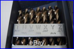 115 Pc, Cobalt Drill Bit Set, Letter, Number Made In USA