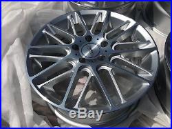 17 Inch Custom Mag Alloy Wheels Rims Aluminum Silver Gray 5x110 5 Lug Set Of 4