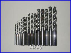 17-Piece SGS Titanium Diboride 3FL Notched Point Drill Set TiB2