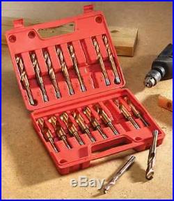 17pc Jumbo Silver & Deming Drill Bit Set Industrial Cobalt 1/2 to 1 with Case