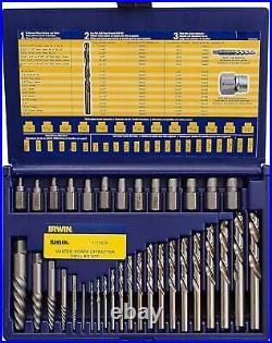 1X IRWIN Tools Hanson Screw Extractor and Drill Bit Set, 35 Piece, 11135ZR