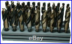 1/2-1x64ths 33 Piece Cobalt Reduce Shank Drill Bit Set, Qualtech, DWD833SD