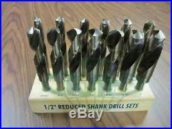 1/2 Shank Cobalt Silver & Deming Drill Set -13pcs/set #504-co-13- New