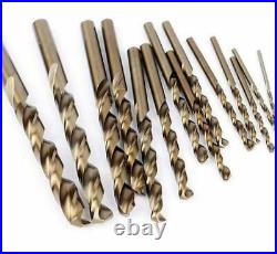 25X Cobalt Drill Bit Set HSS-CO Bits for Hardened Metal and Stainless Steel Home