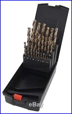 25pc HSS Cobalt Drill Bit Set 1mm to 13mm Ideal for Stainless Steel