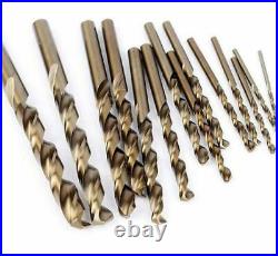 25pcs Cobalt Drill Bit Set HSS-CO Bits for Hardened Metal and Stainless Steel