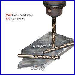 25pcs M42 HSS Twist Drill Bit Set For Stainless Metal 8% High Cobalt Copper Iron