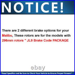 296mm Front Drilled Brake Rotors + Brake Pads for Chevy Malibu G6 HHR Pontiac G6