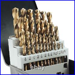 29Pcs Cobalt Drill Bits Set, M35 High Speed Steel, 135 Degree Tip, Stainless Ste