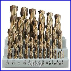 29Pcs Cobalt Drill Bits Set, M35 High Speed Steel, 135 Degree Tip, Stainless Ste