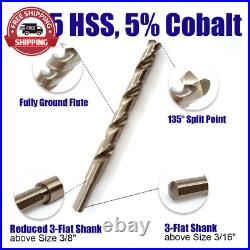 29 PCS M35 Cobalt Drill Bit Set, HSS Twist Jobber Drill Bits with 135 Degrees Sp