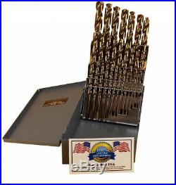 29 Pc Cobalt Drill Bit Set M42 HSS 29pc USA Drills Lifetime Warranty Made in USA