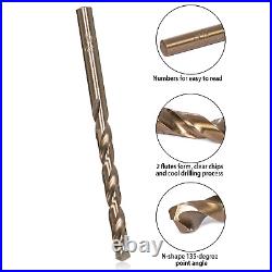 29 Piece Cobalt Drill Bit Set M35 Metal Hardened Stainless Steel Cast Iron