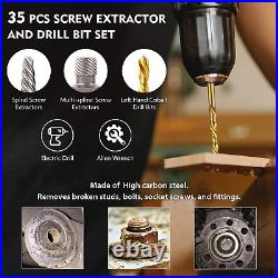 35Pcs Screw Extractor Drill Bit Set Bolt Extractors Multi-Spline Screw Extractor