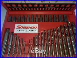 35 Pc Snap On EXD35 Screw Extractor/LH Cobalt Drill Set Like New