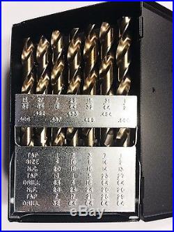 3/8 Cut Down Shank- USA Index 29pc Drill Bit Set (Cobalt) Multi Drill Bit Set