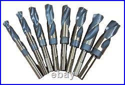 8PC HSS Cobalt Silver & Deming Drill Bits Set, Large Size 9/16 to 1, Reduce