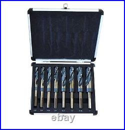 8PC HSS Cobalt Silver & Deming Drill Bits Set, Large Size 9/16 to 1, Reduce