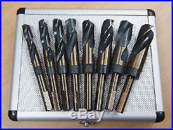 8PC HSS Cobalt Silver & Deming Drill Bits Set Large Size 9/16 to 1 Reduced