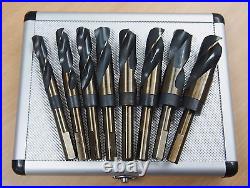 8PC HSS Cobalt Silver & Deming Drill Bits Set, Large Size 9/16 to 1, Reduced 1