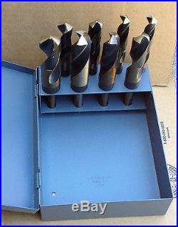 8 PC Real M35 Cobalt Silver & Deming Drill Bit Set 9/16 1 S&D Huot 1/2 Shank