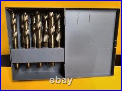 8 Piece Cobalt Reduced Shank Drill Bit Set in Metal Case 9/16 1 X 16Ths