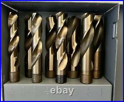 8pc 9/16-1in Cobalt Silver & Deming Drill Set USA