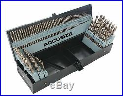AccusizeTools M35 HSS+5% Cobalt Premium 115 Pcs Drill Set, Industrial grade, 1