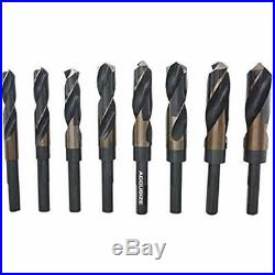 Accusize Drill Bits 8 Pcs/Set M35 (HSS+5% Cobalt) 1/2&39&39 Shank S&D To