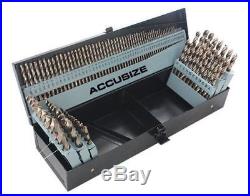 Accusize Tools M35 HSS+5% Cobalt Premium 115 Pcs Drill Set 3-in-1, 1/16-1/2'