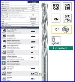 Alpen Tool Drill Bit Stainless Steel HSS Cobalt KM 25 Pc Set 1mm-13mm X 0.5 mm