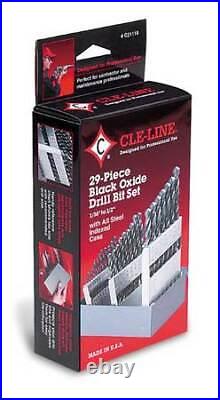 CLE-LINE C21121 Jobber Drill Set, 29 pc, Cobalt 1BR43