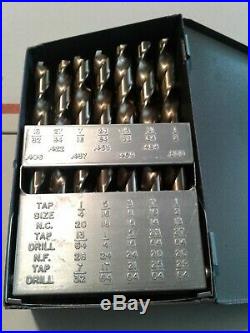 COBALT 29 Piece Fractional Drill Index bits & case UNUSED USA Tools 1/16-1/2 set