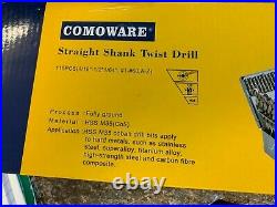 COMOWARE Cobalt Drill Bit Set- 115Pcs M35 STRAIGHT SHANK TWIST DRILL BITS
