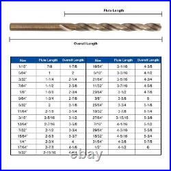 COMOWARE Cobalt Drill Bit Set- 29Pcs M35 High Speed Steel Twist Jobber Length