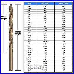 -CO-PC 29 Piece M35 Cobalt Drill Bit Set in Round Case 1/16 1/2 X 64ths