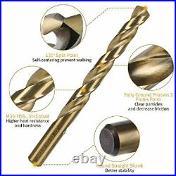 CaRoller Drill Bit Set 29-Piece Cobalt Steel Metal Drill Bits Durable Round S