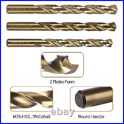 CaRoller Drill Bit Set 29-Piece M35 Cobalt Steel Metal Drill Bits Durable Round