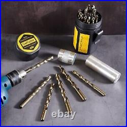 CaRoller Drill Bit Set 29-Piece M35 Cobalt Steel Metal Drill Bits Durable Round