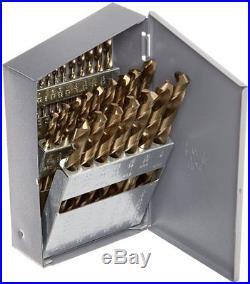 Chicago Latrobe 550 Cobalt Steel Jobber Length Drill Bit Set with Metal Case Gold