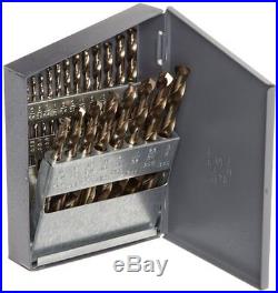 Chicago Latrobe 550 Cobalt Steel Jobber Length Drill Bit Set with Metal Case Gold