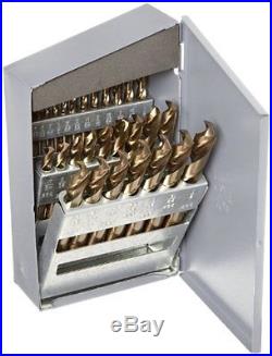 Chicago Latrobe 559 Cobalt Steel Length Drill Bit Set In Metal Case Gold Oxide F