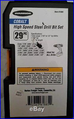 Cobalt 61885 High Speed Steel Drill Bit Set 29PC. NEW Fee shipping
