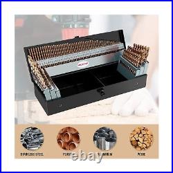 Cobalt Drill Bit Set, 115Pcs M35 High Speed Steel Bits for Hardened Metals, S