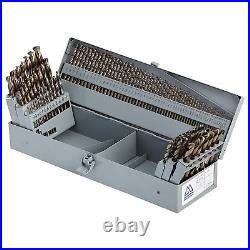 Cobalt Drill Bit Set- 115Pcs M35 High Speed Steel Twist Jobber Length for Harden